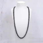 Collier Grosse Perles Noires Naturelles 81cm -Ula