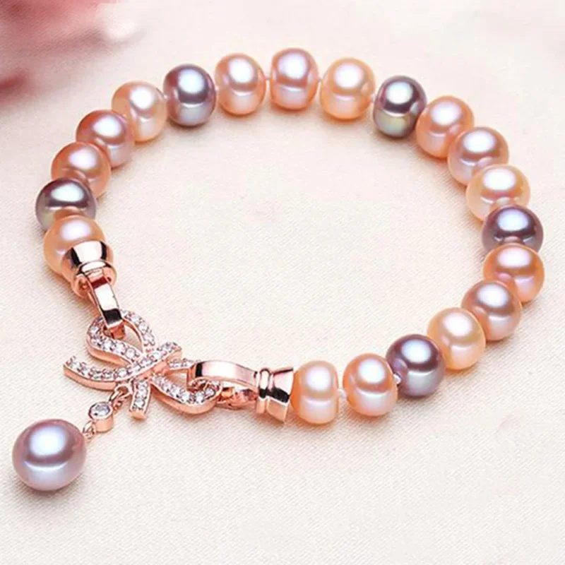 Bracelet en Perles Naturelles 8-9 mm – Élégance Intemporelle en Argent Sterling 925 ✨ – Image 3